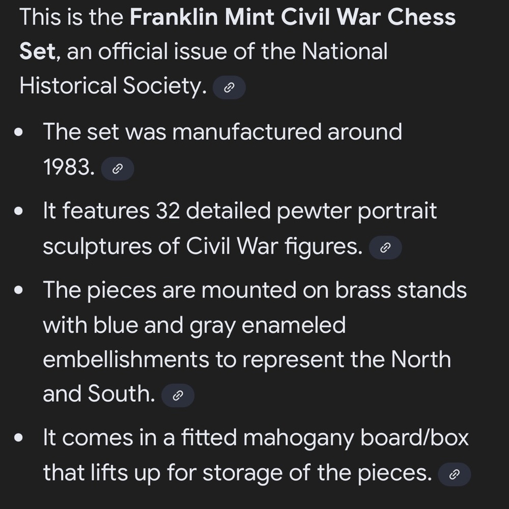 Civil War Chess Set 1983 - Picture 11 of 11